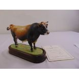 Royal Worcester figurine of a Jersey Bull limited edition 330/500 modelled by Doris Lindner to