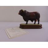 Royal Worcester figurine of a Santa Gertrudis Bull limited edition 473/500 modelled by Doris Lindner
