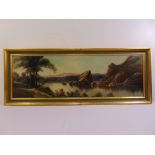 Becker framed oil on canvas of an Irish landscape with a lake in the foreground, signed bottom
