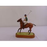 Royal Worcester figurine of The Duke of Edinburgh playing polo with original packaging