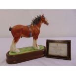 Royal Worcester figurine of a Clydesdale Stallion limited edition 243/500 modelled by Doris