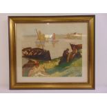 Georges Pierre Guinegault 1893-1982 framed and glazed limited edition polychromatic etching of