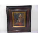 Otto Karl Kirberg framed oil on board of a seated lady, signed bottom left, 22.5 x 18.5cm