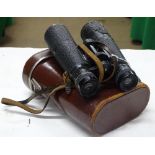 Leather cased Hensold Wetzlar Antique binoculars.