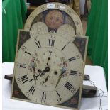 Antique clock face with painted decoration, 8-day