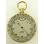 A 19th century pocket barometer, gilt metal case w