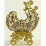 An ornate 19th century Zsolnay Pecs ormolu mounted