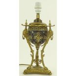 An ornate Zsolnay Pecs ormolu mounted table lamp c