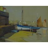 Frank Sherwin (born 1896) Watercolour, Harbour sce