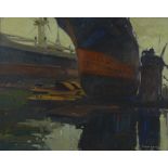 Antoni Sala Herrero (1927-2012), Oil on canvas, Docklands scene, sign