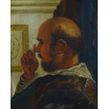 Irish School oil on board, Portrait of a man, unsi