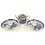 Pair of Chinese blue and white porcelain dishes, p