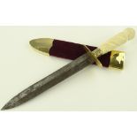 A 19th century continental dress dagger, carved an