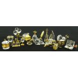 A group of miniature Swarovski crystal memories or