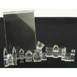 A group of Swarovski crystal miniature buildings a