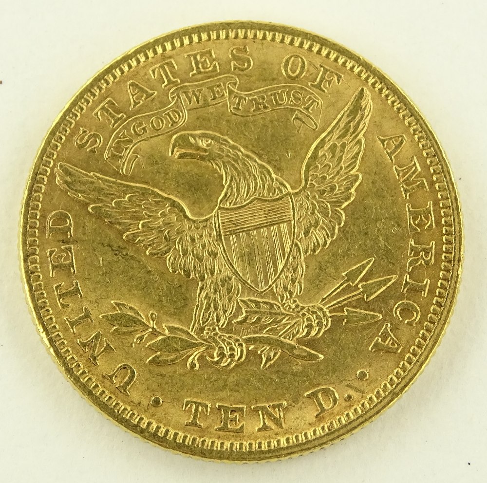 An American 1881 Liberty gold 10 dollar coin, 16.6 - Image 2 of 3