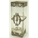 A good quality French square glass vase circa 1900