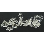 A group of Swarovski crystal marine creatures, box