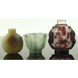 A miniature Chinese mutton fat jade snuff bottle,