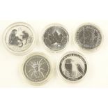 5 Silver commemorative 1 dollar Australian silver