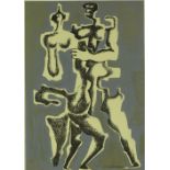 Ossip Zadkine, colour lithograph circa 1950, abstr