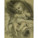 A 19th century charcoal/chalk, portrait of an infa