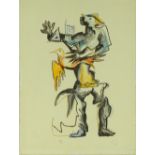 Ossip Zadkine, colour lithograph, abstract figures