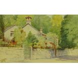 Lawrence Cowper, watercolour, country cottage, 6"