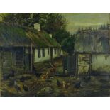 Early 20th century continental oil on canvas, farm