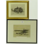 David Young Cameron, etching, Perth Bridge, signed