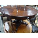 19th century mahogany circular breakfast table on