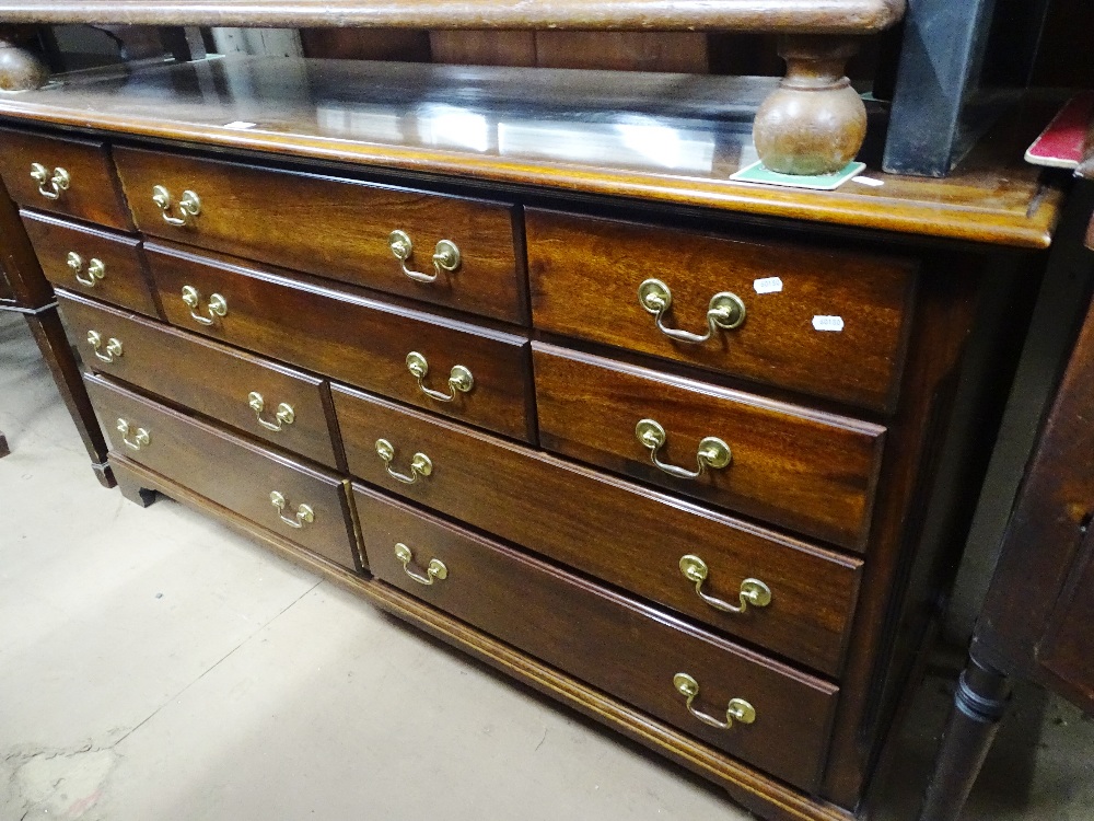 An American mahogany 10-drawer chest, with brass s