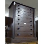A 19th century mahogany 8-drawer collector's/Welli