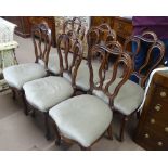 A set of 6 19th century rosewood dining chairs, wi
