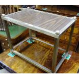 A rectangular brass framed occasional table, width
