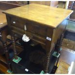 A Victorian Pecan wood side table, with ogee shape