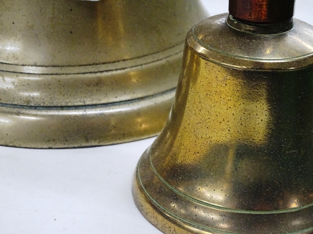 2 Hand bells with turned wood handles and a hangin - Image 2 of 2