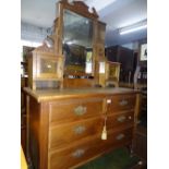 An Art Nouveau satin walnut dressing table, width