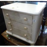 A painted 3-drawer bedside chest, "Impressions" by