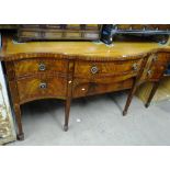 A George IV Antique crossbanded mahogany serpentine