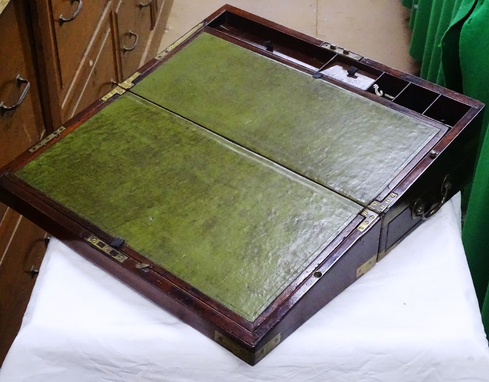 A large brass bound mahogany writing slope. - Image 2 of 2