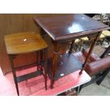 2 Mahogany occasional tables.