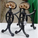 A pair of Arts & Crafts wrought-iron and copper An