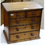 A Victorian oak table top collector's cabinet of 2