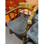 Elm seated spindle back captains chair