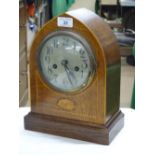 Antique lancet topped 2-train mantel clock.