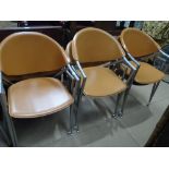 A set of 6 Italian Calligaris stacking chairs.