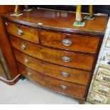 A 19th century mahogany bow front chest of 5 drawe