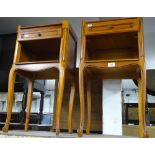 A pair of French cherrywood bedside cabinets, widt