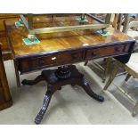 A Regency mahogany sofa table, with 2 frieze fitte